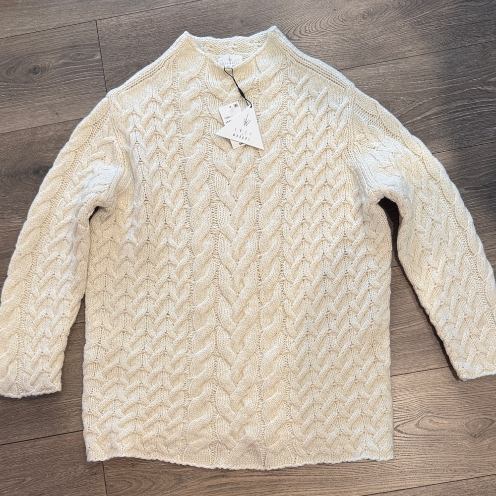 Lost + Wander Ivory Cable Knit Turtleneck Sweater